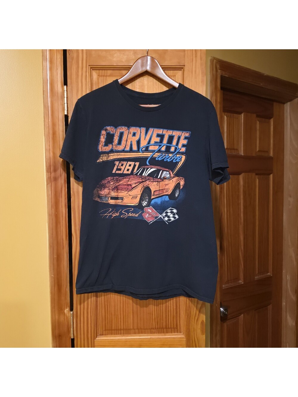 Chemistry Corvette 1981 Turbo High Speed T Shirt Black Men’s SZ L Good Condition